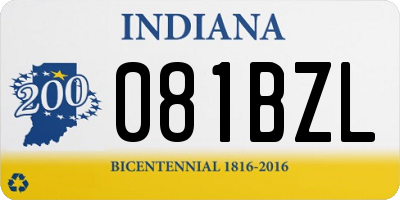 IN license plate 081BZL