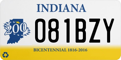 IN license plate 081BZY