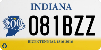 IN license plate 081BZZ