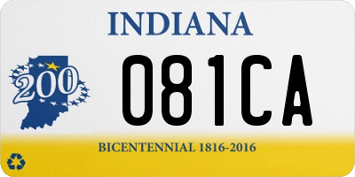 IN license plate 081CA