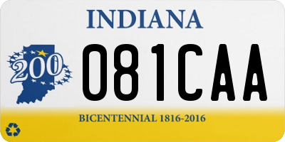 IN license plate 081CAA