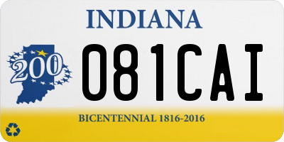 IN license plate 081CAI