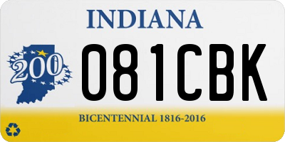 IN license plate 081CBK