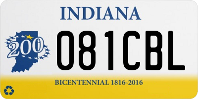 IN license plate 081CBL