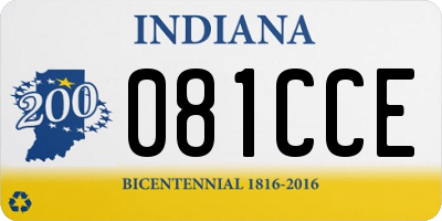 IN license plate 081CCE