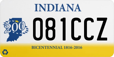 IN license plate 081CCZ