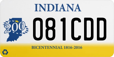 IN license plate 081CDD