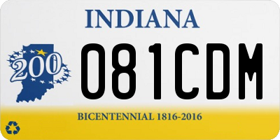 IN license plate 081CDM