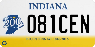 IN license plate 081CEN