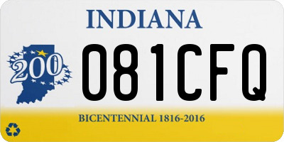 IN license plate 081CFQ