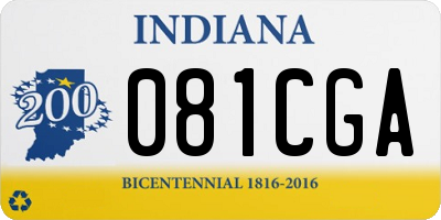IN license plate 081CGA