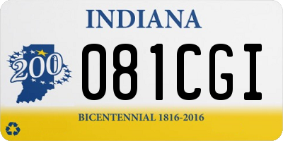 IN license plate 081CGI