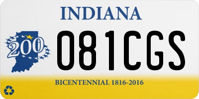 IN license plate 081CGS