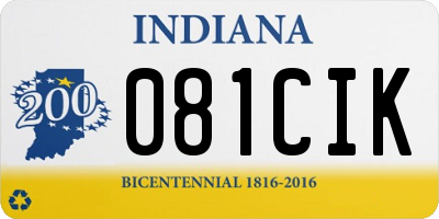 IN license plate 081CIK