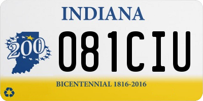 IN license plate 081CIU