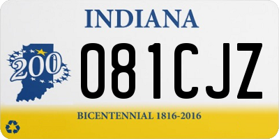 IN license plate 081CJZ