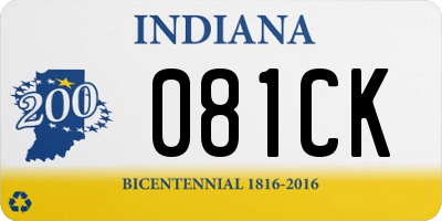 IN license plate 081CK