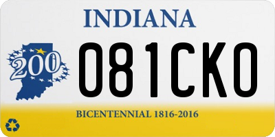 IN license plate 081CKO