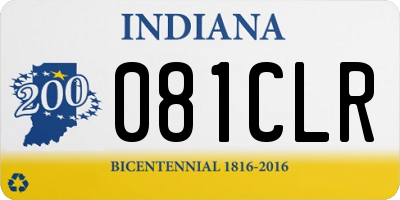 IN license plate 081CLR