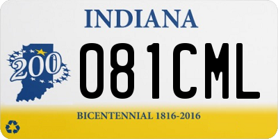 IN license plate 081CML