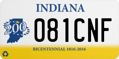 IN license plate 081CNF