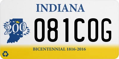 IN license plate 081COG