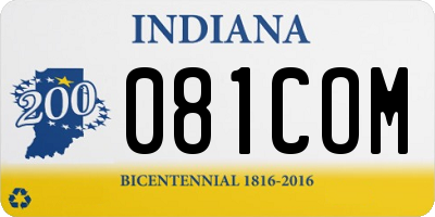 IN license plate 081COM