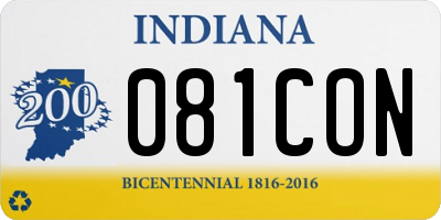 IN license plate 081CON