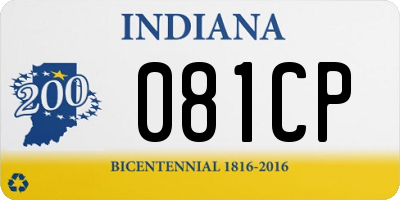 IN license plate 081CP