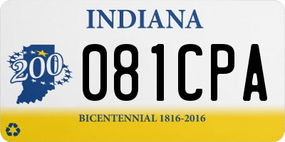 IN license plate 081CPA