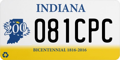 IN license plate 081CPC