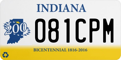 IN license plate 081CPM