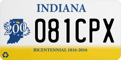 IN license plate 081CPX