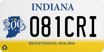 IN license plate 081CRI