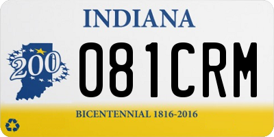 IN license plate 081CRM