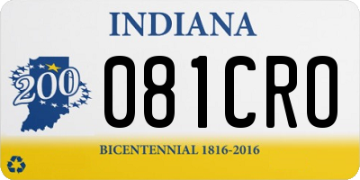 IN license plate 081CRO