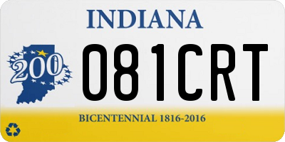 IN license plate 081CRT