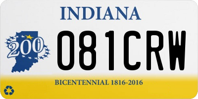 IN license plate 081CRW