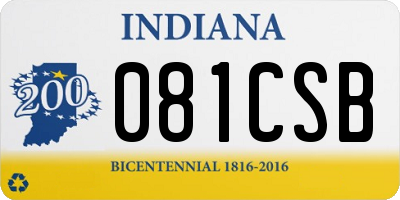 IN license plate 081CSB