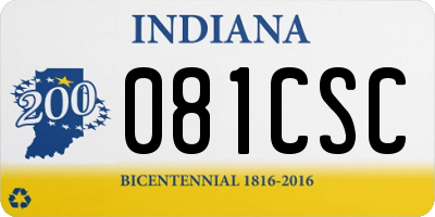 IN license plate 081CSC