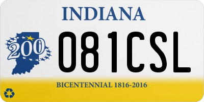 IN license plate 081CSL