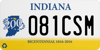 IN license plate 081CSM