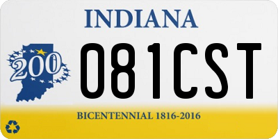 IN license plate 081CST