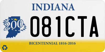 IN license plate 081CTA