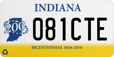 IN license plate 081CTE