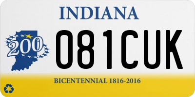 IN license plate 081CUK