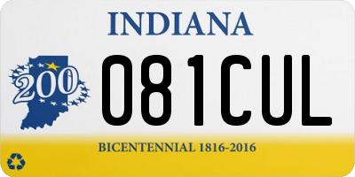 IN license plate 081CUL