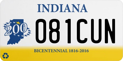 IN license plate 081CUN