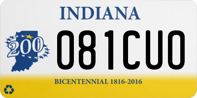 IN license plate 081CUO