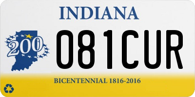 IN license plate 081CUR